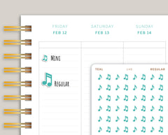 Music Note Icon Planner Stickers for Makse Life Planner U48