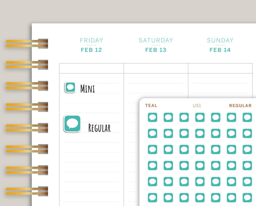 Text Message Icon Planner Stickers for Makse Life Planner U51