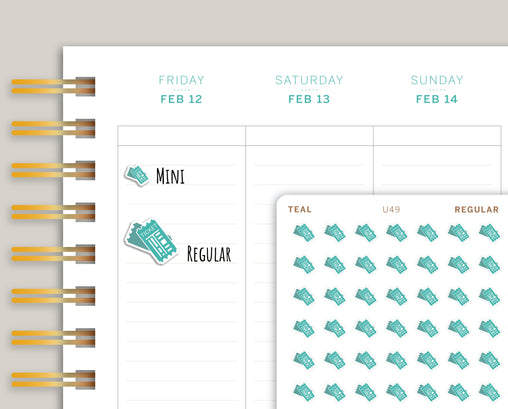 Ticket Icon Stickers for Makse Life Planner U49