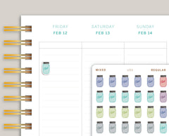 Mason Jar Icon Planner Stickers for Makse Life Planner U53