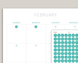 Solid MINI Date/Number Circle Planner Stickers for MakseLife Planner U57