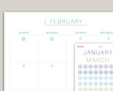 2 Tone Month Cover & Date/Number Circle Planner Stickers for MakseLife Planner U56