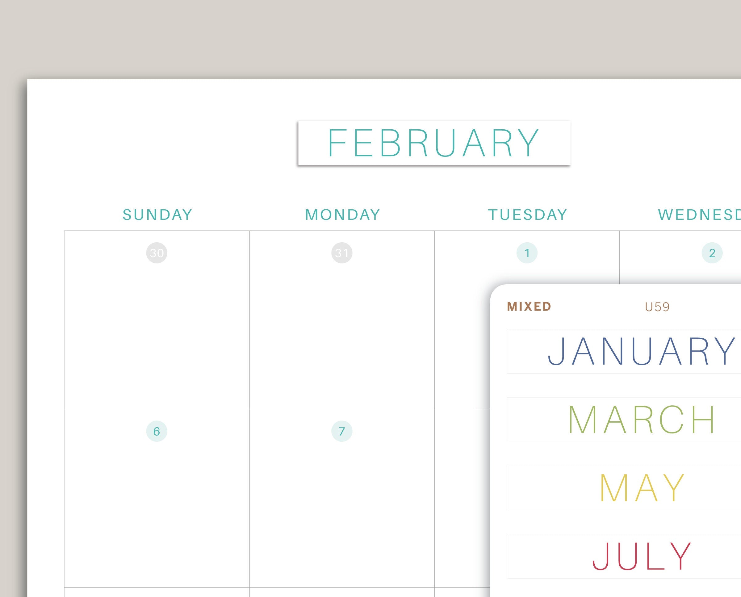 Month Cover-Up Planner Stickers for MakseLife Planner U59