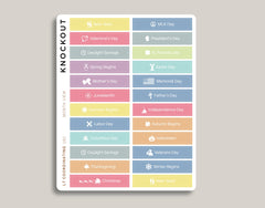 Federal Holiday & Notable Dates Monthly Planner Stickers for MakseLife Planner U61