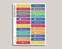 Federal Holiday & Notable Dates Monthly Planner Stickers for MakseLife Planner U61