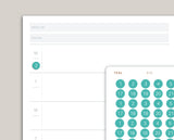 Solid MEDIUM Date/Number Circle Planner Stickers for MakseLife Planner R70