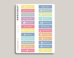 Federal Holiday & Notable Dates Monthly Planner Stickers for Daily MakseLife Planner U60