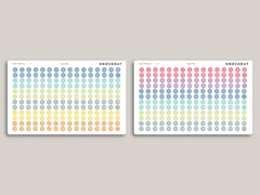 Solid MEDIUM Date/Number Circle Planner Stickers for MakseLife Planner R70
