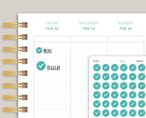 Checkmark Bullet Journal Circle Planner Stickers for Makse Life Planner U64