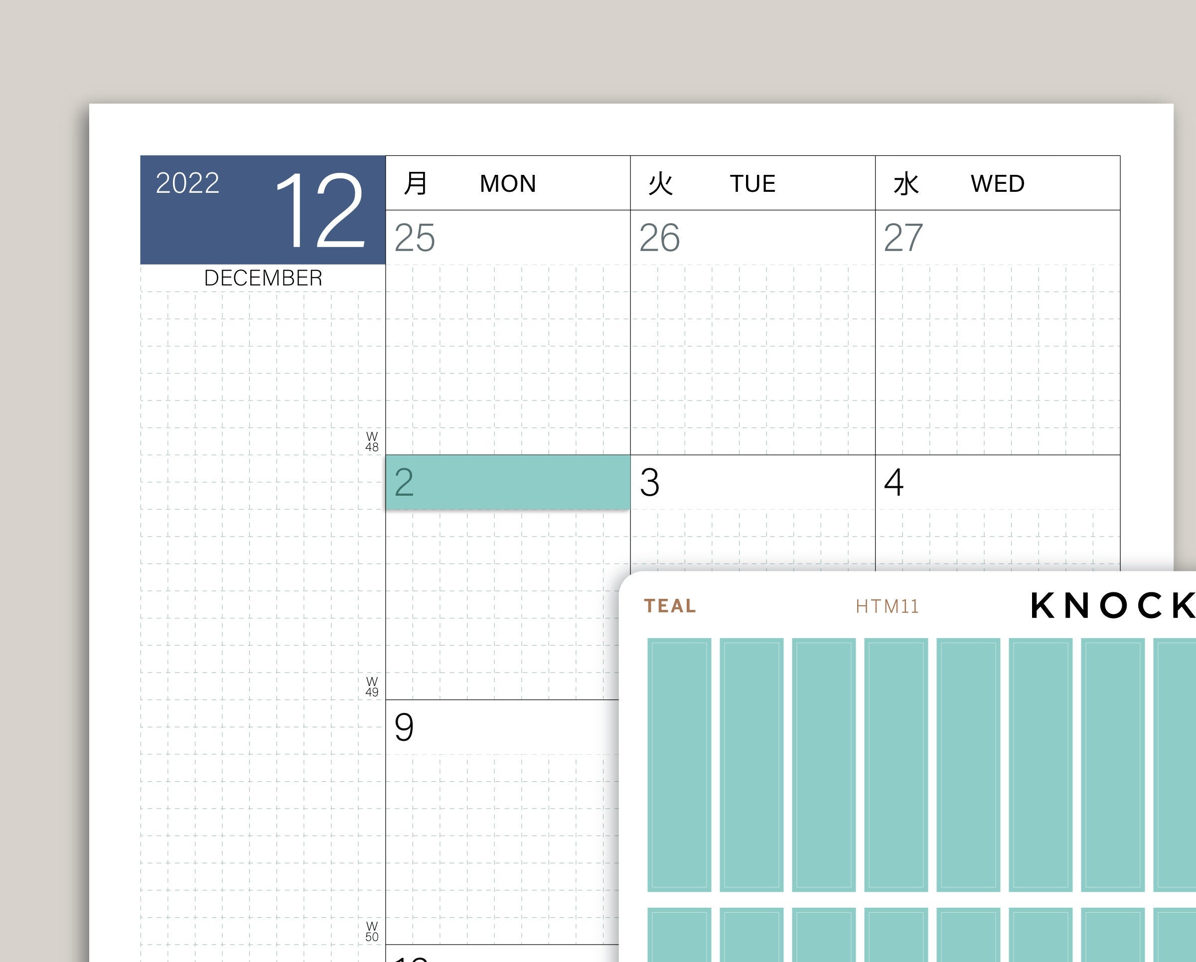 Transparent Monthly Highlight Strip for Hobonichi Cousin HTM11