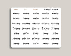 Transparent Day of the Week Planner Sticker FQ52