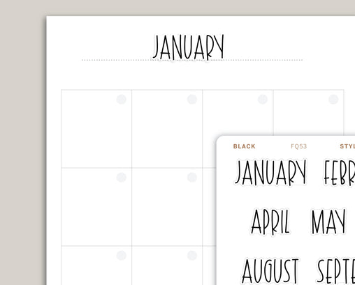 Transparent Month Planner Sticker FQ53