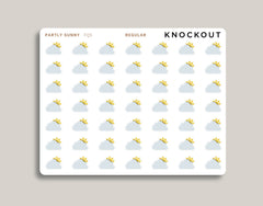 Partly Sunny / Partly Cloudy Weather Icon Planner Stickers FQ5