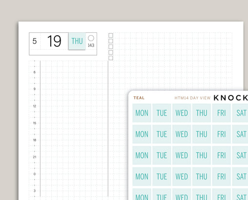 2 Tone Daily View Day of the Week Covers for Hobonichi Cousin HTM14