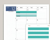 Two Day Month View Washi for Hobonichi Cousin HTL21