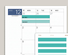 Two Day Month View Washi for Hobonichi Cousin HTL21