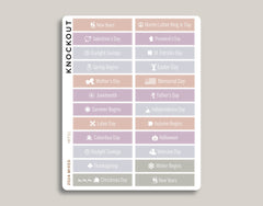 Federal Holiday & Notable Dates Monthly Planner Stickers for 2022 inkWELL Press Planners IWP-E1