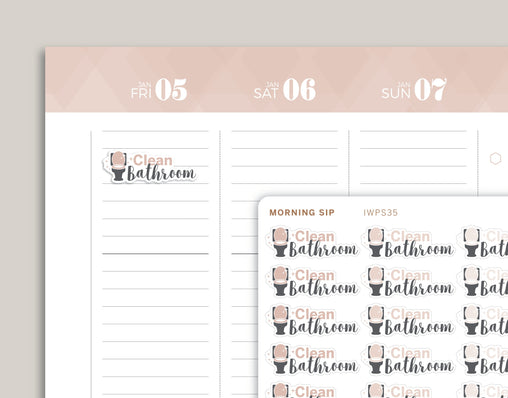 Clean Bathroom Icon Planner Stickers for 2021 inkWELL Press Planners IWP-N71