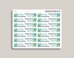 Pick Up Groceries Planner Stickers for MakseLife Planners  teal