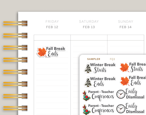 Products School Event Icon Sampler Planner Stickers cover