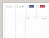 Week View Time Strip Planner Stickers for Hobonichi Cousin Planner HTL23