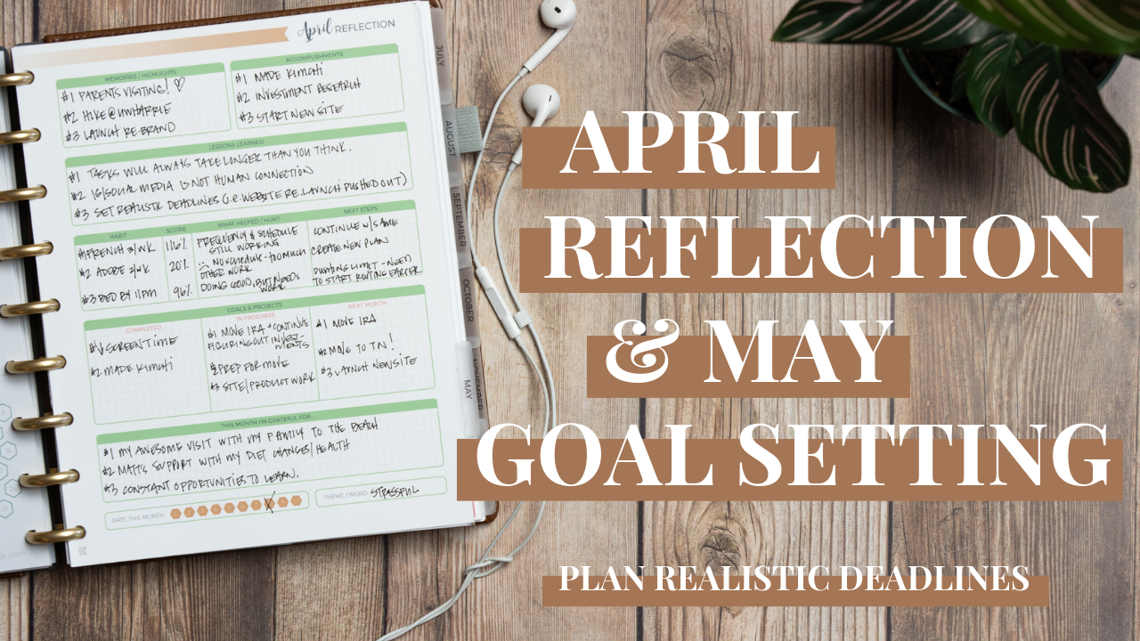 The Importance of Realistic Deadlines! April Reflection/May Goal Setting