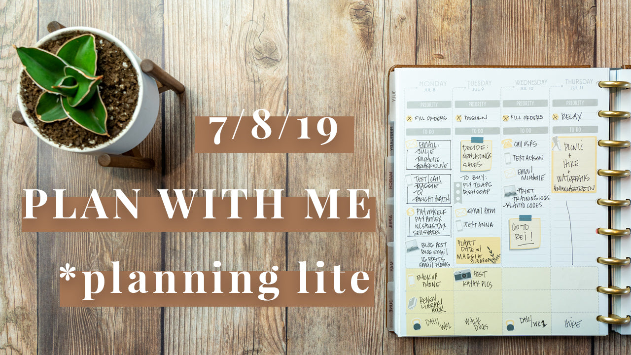 Planning Lite Plan with Me | Week of 7/8/19