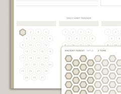 2 Tone Habit Tracker Hexagons Stickers for inkWELL Press Planners IWPL8