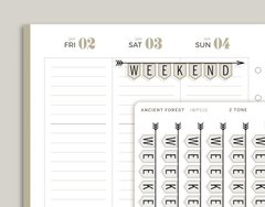 2 Tone CLASSIC Weekend Banner Stickers for inkWELL Press Planners IWPS10