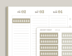 2 Tone Daily Hydration Tracker Planner Stickers for inkWELL Press Planners IWPL28