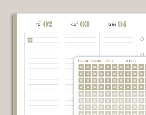 2 Tone Mini Checkbox Square Stickers for inkWELL Press Planners IWPS9