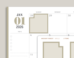 2 Tone Monthly Box Planner Stickers for inkWELL Press Planners IWPL21