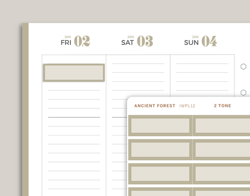 2 Tone Quarter Box Stickers for inkWELL Press Planners IWPL12