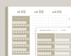 2 Tone 5 Habit Tracker Planner Stickers for inkWELL Press Planners IWPL25