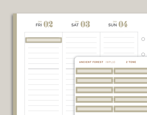 2 Tone Single Line Box Stickers for inkWELL Press Planners IWPL10