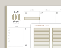 2 Tone Monthly Label Planner Stickers for inkWELL Press Planners IWPL17