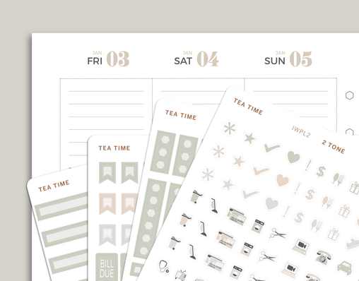 2 Tone Classic Functional Sampler Kit for inkWELL Press Planners IWPL2