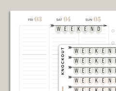 2 Tone CLASSIC Weekend Banner Stickers for inkWELL Press Planners IWPS10