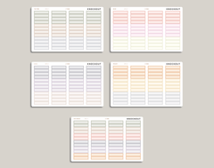 2 Tone Monthly Label Planner Stickers for inkWELL Press Planners IWPL17