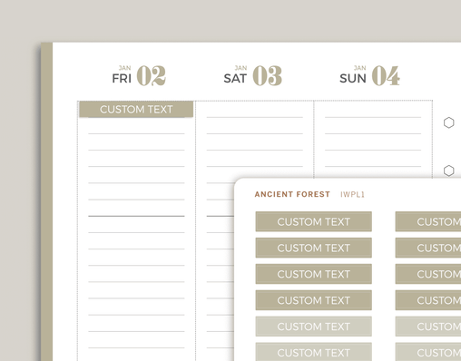 CUSTOM Classic Header Stickers for inkWELL Press Planners IWPL1C