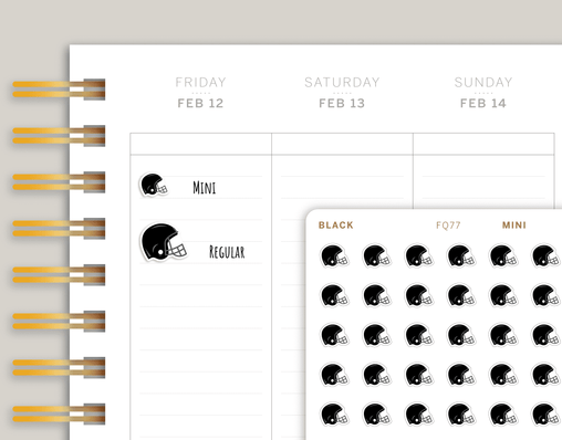 Football Helmet Sports & Fitness Planner Stickers FQ77