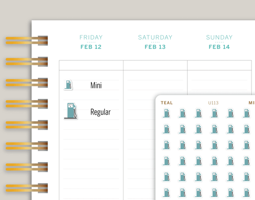 Gas Pump Icon Planner Sticker for MakseLife Planner U113