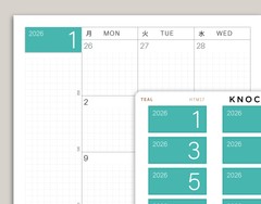 MONTH View Number Covers for Hobonichi Cousin HTM17
