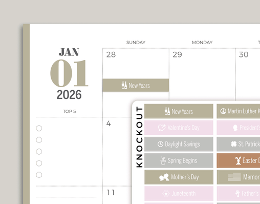 Federal Holiday & Notable Dates Monthly Planner Stickers for inkWELL Press Planners IWPS1