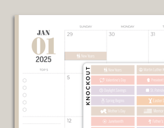 Federal Holiday & Notable Dates Monthly Planner Stickers for inkWELL Press Planners IWPS1