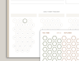 Outlined Habit Tracker Hexagons Stickers for inkWELL Press Planners IWPL8