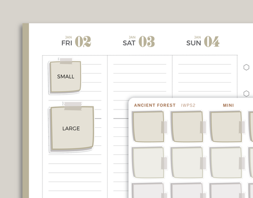 Sticky Note Box Planner Stickers for inkWELL Press Planners IWPS2 / IWPL6