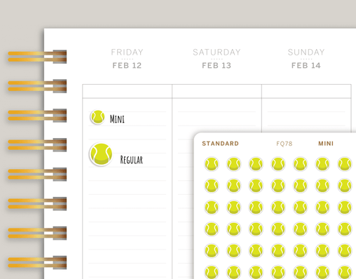 Tennis Ball Sports & Fitness Planner Stickers FQ78