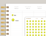 Tennis Ball Sports & Fitness Planner Stickers FQ78