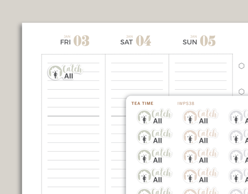 Catch All Icon Planner Stickers for inkWELL Press Planners IWPS38